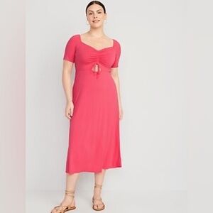 NWT Old Navy Fit and Flare Front Cutout Midi Dress, size XL